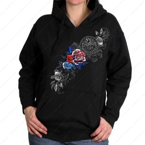 Sturgis Motorcycle Rally 85th Roses Hoodie, Sturgis Anniversary 2025 Patriotic Biker Hoodie