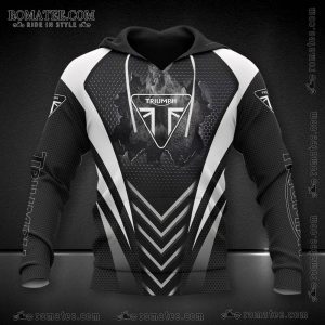 Triumph Hoodie – Union Jack Logo with Honeycomb Pattern and Angular Lines Design