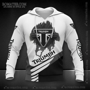 Triumph Lion Graphic Hoodie with Bold Black and White Design