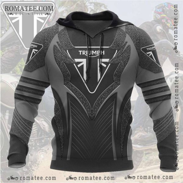 Triumph Motorcycle Armor-Inspired Hoodie with Geometric Patterns and Textured Design