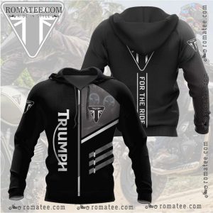 Triumph Motorcycle Hoodie with Logo and Stripes – For The Ride Design