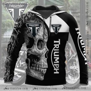 Triumph Skull Flame Biker Hoodie – Edgy Motorcycle Apparel