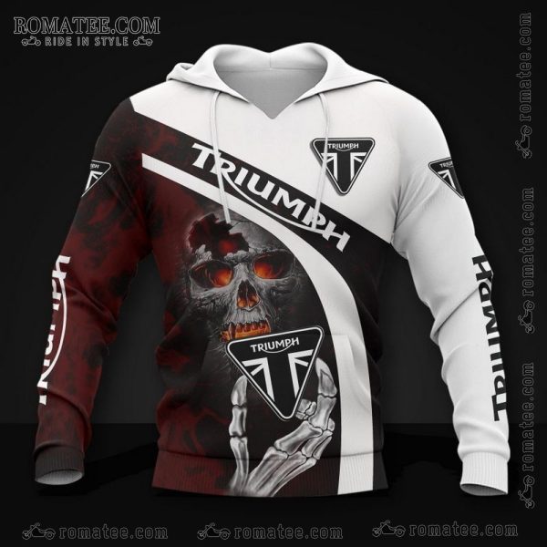 Triumph Skull Graphic Hoodie with Bold Skull Art and Dynamic Color Contrast