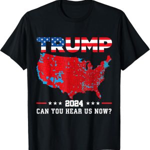 Trump 2024 Map Graphic Tee with Red and Blue State Design