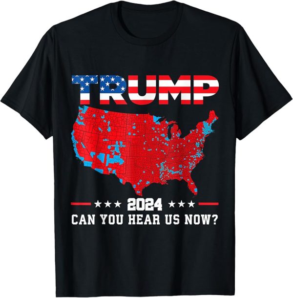 Trump 2024 Map Graphic Tee with Red and Blue State Design