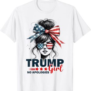 Trump Girl Graphic Tee with Patriotic Art and Stylish Vintage Design