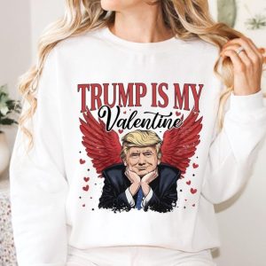 Trump Valentine Angel Wings Sweatshirt with Hearts