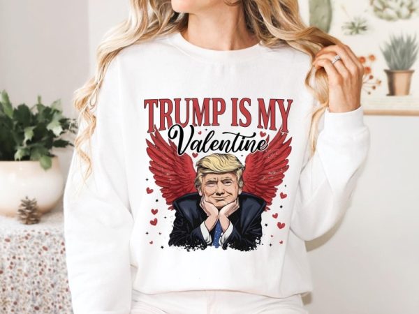 Trump Valentine Angel Wings Sweatshirt with Hearts