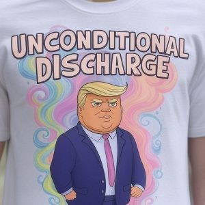 Unconditional Discharge Cartoon T-Shirt with Colorful Retro Design