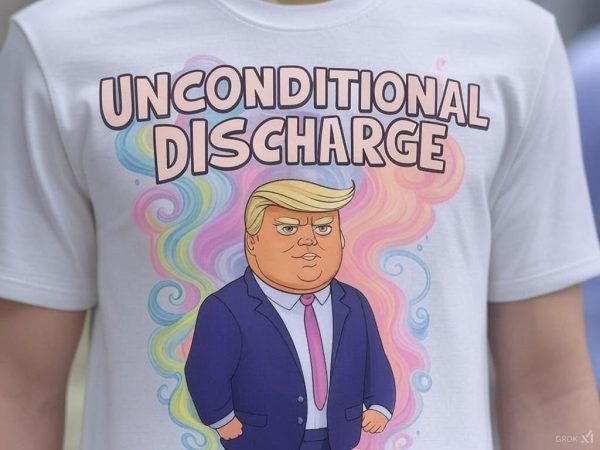 Unconditional Discharge Cartoon T-Shirt with Colorful Retro Design