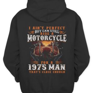 Vintage Motorcycle Hoodie for 1975 Born Men – Perfect Gift for Bikers