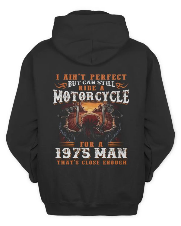 Vintage Motorcycle Hoodie for 1975 Born Men – Perfect Gift for Bikers