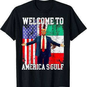 Welcome to America T-Shirt with Trump Art and Flag Design