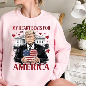 White House Love Americana Sweatshirt with Patriotic Heart Design