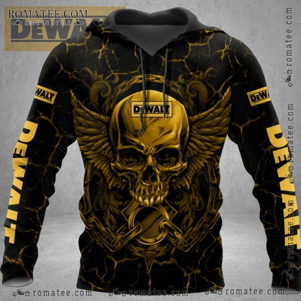 Winged Skull Chains Gothic Art Dewalt Hoodie