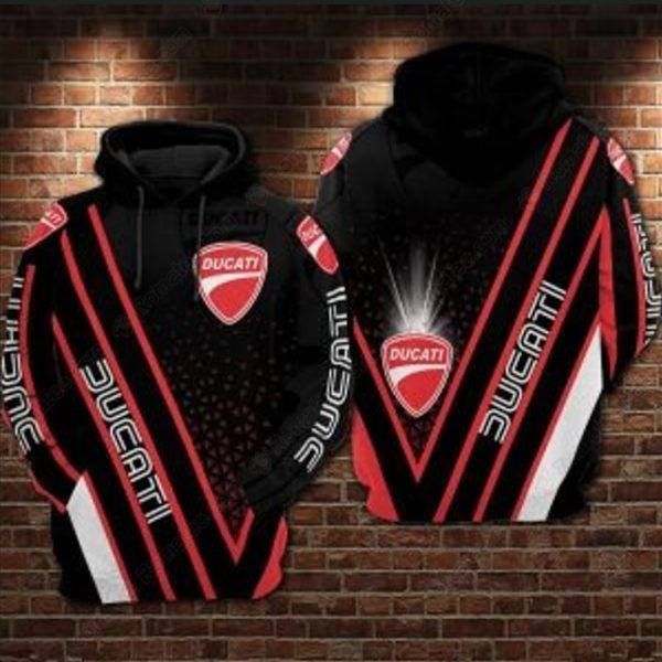 Ducati Diagonal Stripe Hoodie with Bold Graphics and Iconic Logo Design