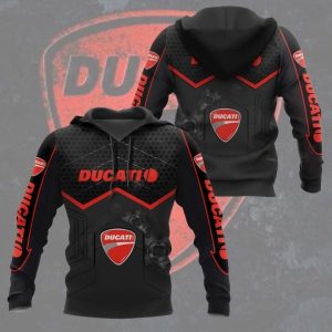 Ducati Graphic Hoodie with Bold Logo and Mesh Design Elements