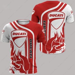 Ducati Logo Fire Graphic Hoodie with Bold Flames and Iconic Red Design