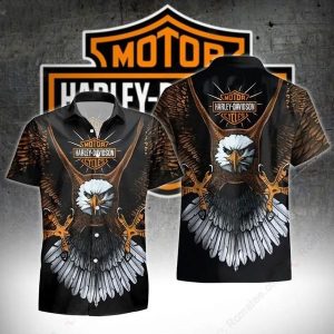 Eagle Wings Harley-Davidson Shirt with Bold Eagle Graphic and Motor Logo Design