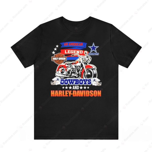 Harley-Davidson Cowboys American Legend Motorcycle Graphic Tee with Vintage Bike Art