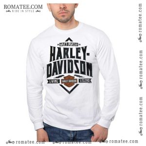 Harley Davidson Living Legend Classic Long Sleeve T-Shirt with Bold Logo Design