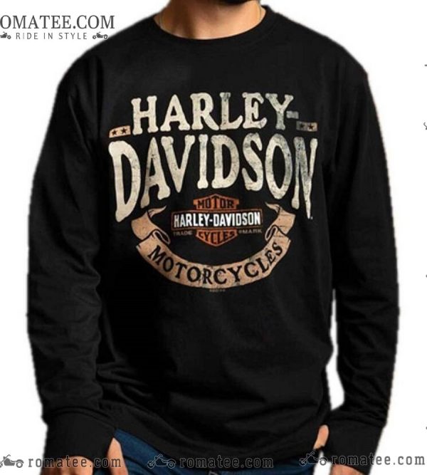 Harley-Davidson Vintage Logo Long Sleeve Tee – Classic Motorcycle Art Design