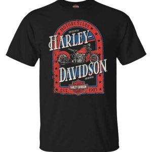 Harley-Davidson Vintage Motorcycle Graphic Tee – Retro Black T-Shirt