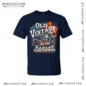 Harley Davidson Vintage Motorcycle Tee – Classic Retro Biker Art Design 48 Years