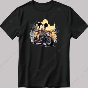 Mickey Mouse Vintage Motorcycle Graphic Tee – Retro Biker Art T-Shirt