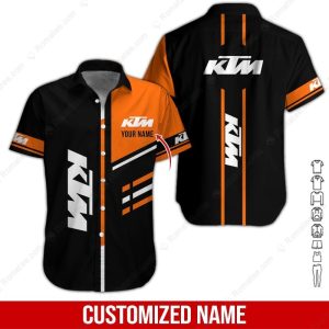 Personalized KTM Motorcycle Racing Shirt with Custom Name and Bold Graphics