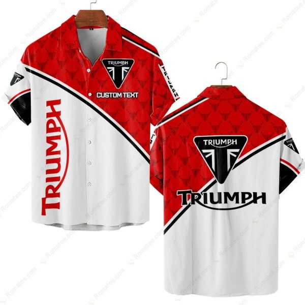 Triumph Motorcycle Custom Hawaiian Shirt with Bold Red and Black Graphic Design