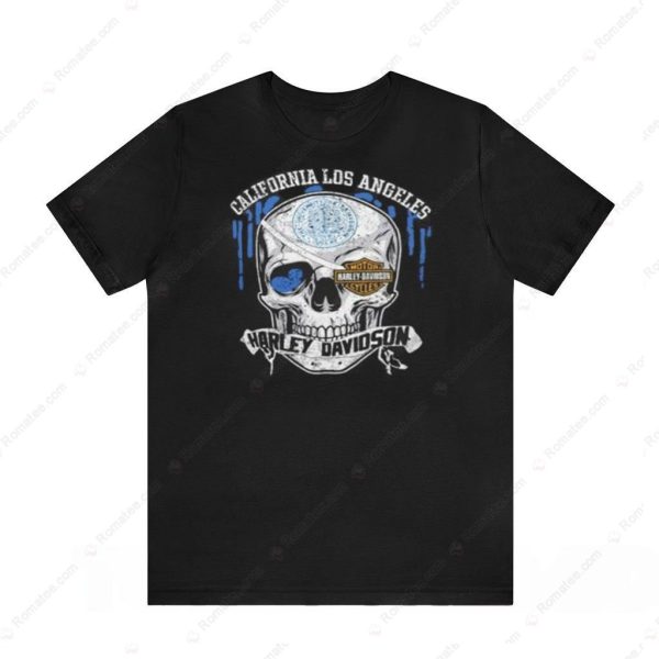 UCLA Harley-Davidson Skull Graphic Tee with California Los Angeles Artwork