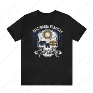 University of California Berkeley Harley-Davidson Skull Graphic Tee for Bikers and Fans