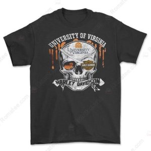 University of Virginia Harley-Davidson Vintage Skull Graphic Tee