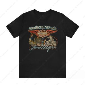 Vintage Harley-Davidson Southern Nevada Las Vegas Graphic Tee Motorcycle Art Design