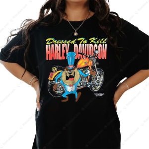 Dressed to Kill Taz Looney Tunes Harley-Davidson Graphic Tee with Motorcycle Art