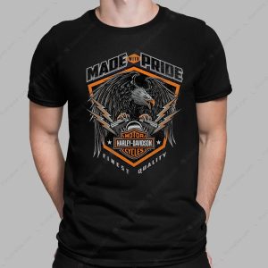 Harley-Davidson Eagle V-Twin Engine Graphic T-Shirt with Proud Heritage Design