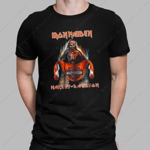 Iron Maiden Harley-Davidson Motorcycle Graphic T-Shirt – Eddie Vintage Design Artwork