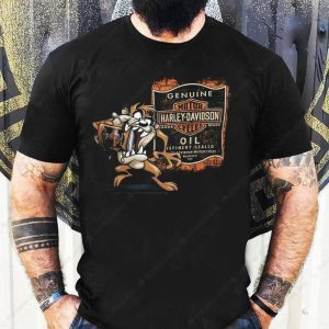 Looney Tunes Taz Harley Davidson Genuine Oil Vintage Graphic Tee