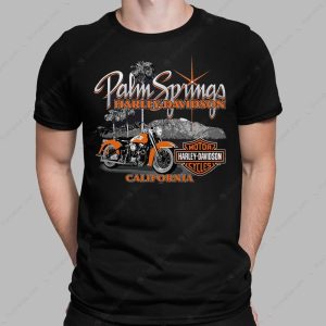 Palm Springs Harley-Davidson Vintage Motorcycle Graphic T-Shirt California Adventure