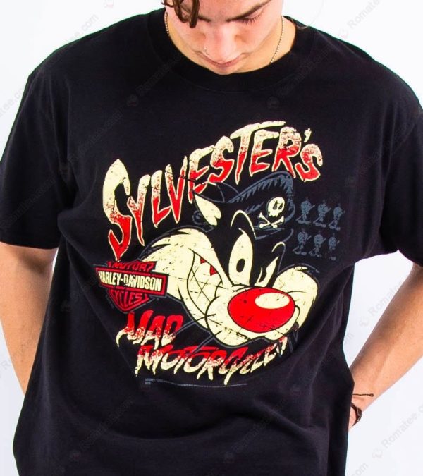 Sylvester the Cat Harley-Davidson Mad Motorcycle Graphic Tee Shirt