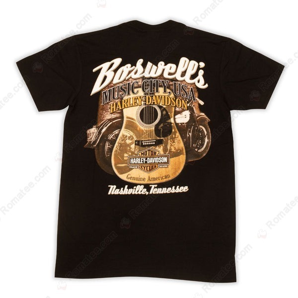 Boswell's Harley-Davidson Guitar Art Tee - Nashville Motorcycle Music City Design Boswell's Harley-Davidson Guitar Art Tee - Nashville Motorcycle Music City Design