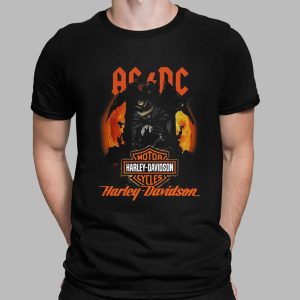 Jack Skellington AC/DC Harley-Davidson Lightning Rider T-Shirt with Gothic Art and Rock Theme