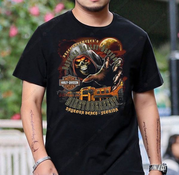 Daytona Harley-Davidson Biketoberfest Skull Graphic Tee – Florida Motorcycle Festival Art