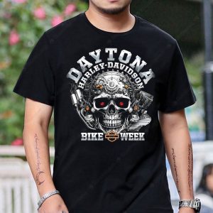 Daytona Skull Graphic T-Shirt with Harley-Davidson Bike Week Artwork