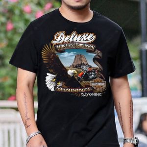 Deluxe Harley-Davidson Sundance Wyoming Eagle Motorcycle T-Shirt with Eagle and Mountain Design