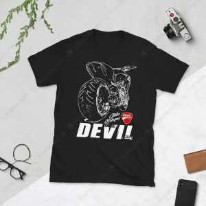 Devil Ducati Motorcycle Graphic Tee with Bold Artwork and Iconic Bike Design