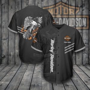 Eagle Graphic Harley-Davidson Live To Ride Custom Baseball Jersey for Bikers