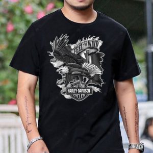 Eagle Harley-Davidson Feel the Fire Graphic Tee with Bold Eagle Art and Motorcycle Theme