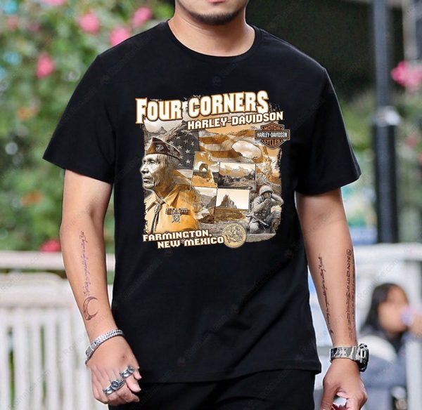 Four Corners Harley-Davidson Native American Veteran Graphic Tee – Farmington NM Tribute